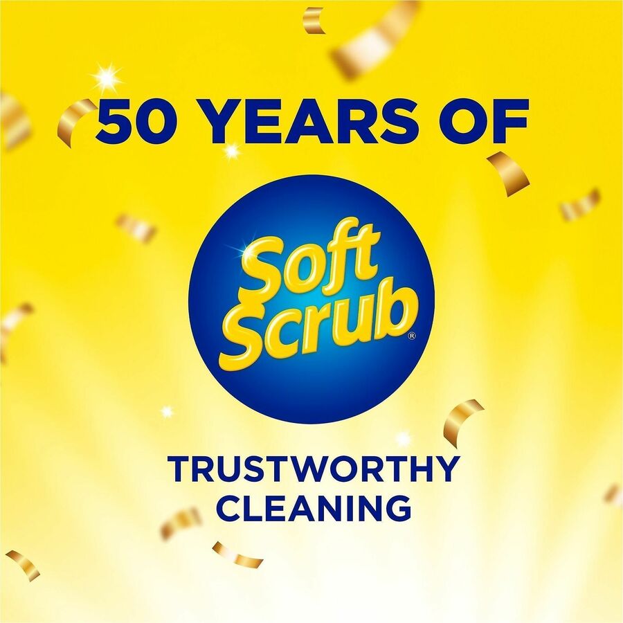 Soft Scrub Total Bath/Kitchen Cleanser - For Multipurpose - 24 fl oz (0.8 quart) - Fresh, Lemon Scent - Non-abrasive, Kosher - White - 1 Each