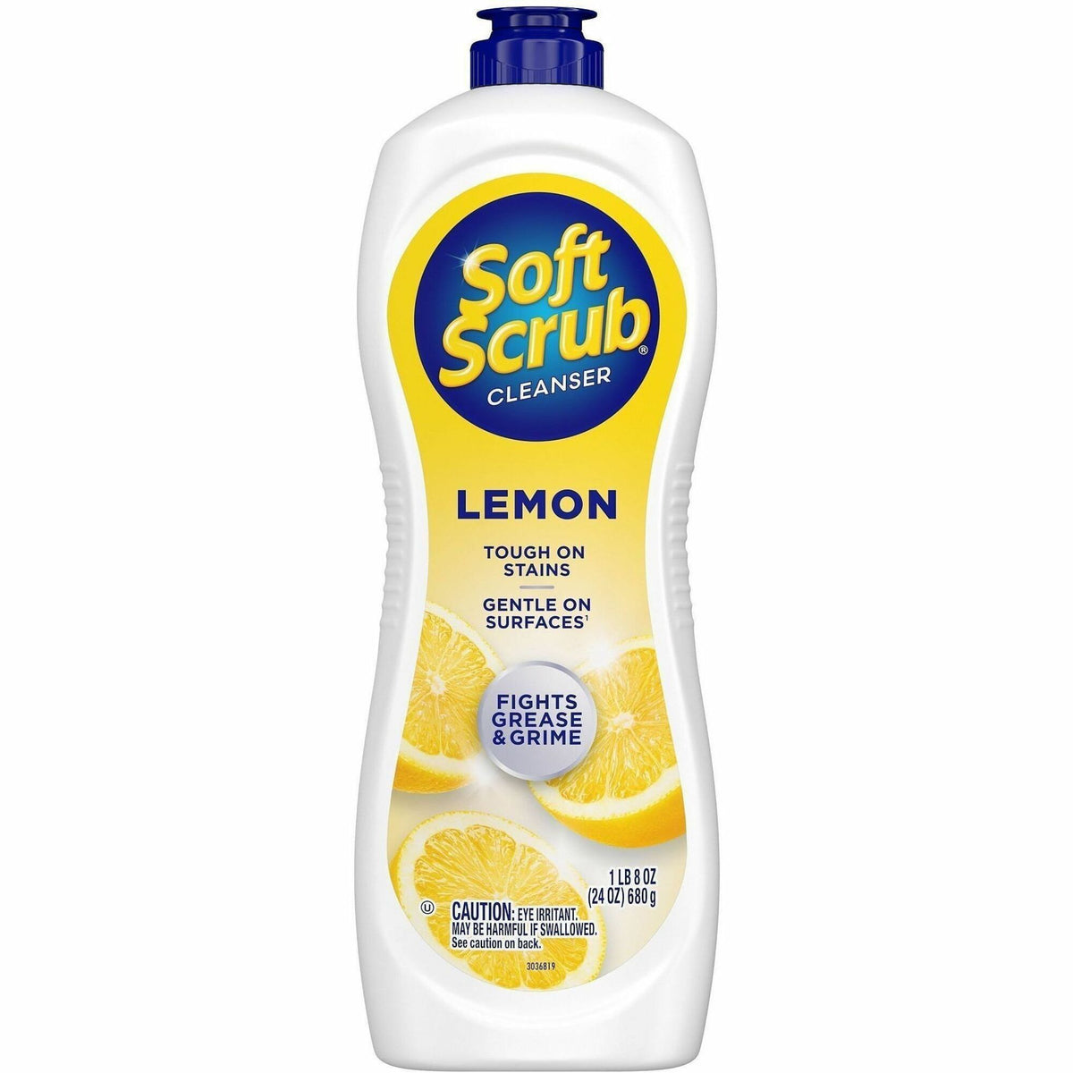Soft Scrub Total Bath/Kitchen Cleanser - For Multipurpose - 24 fl oz (0.8 quart) - Fresh, Lemon Scent - Non-abrasive, Kosher - White - 1 Each