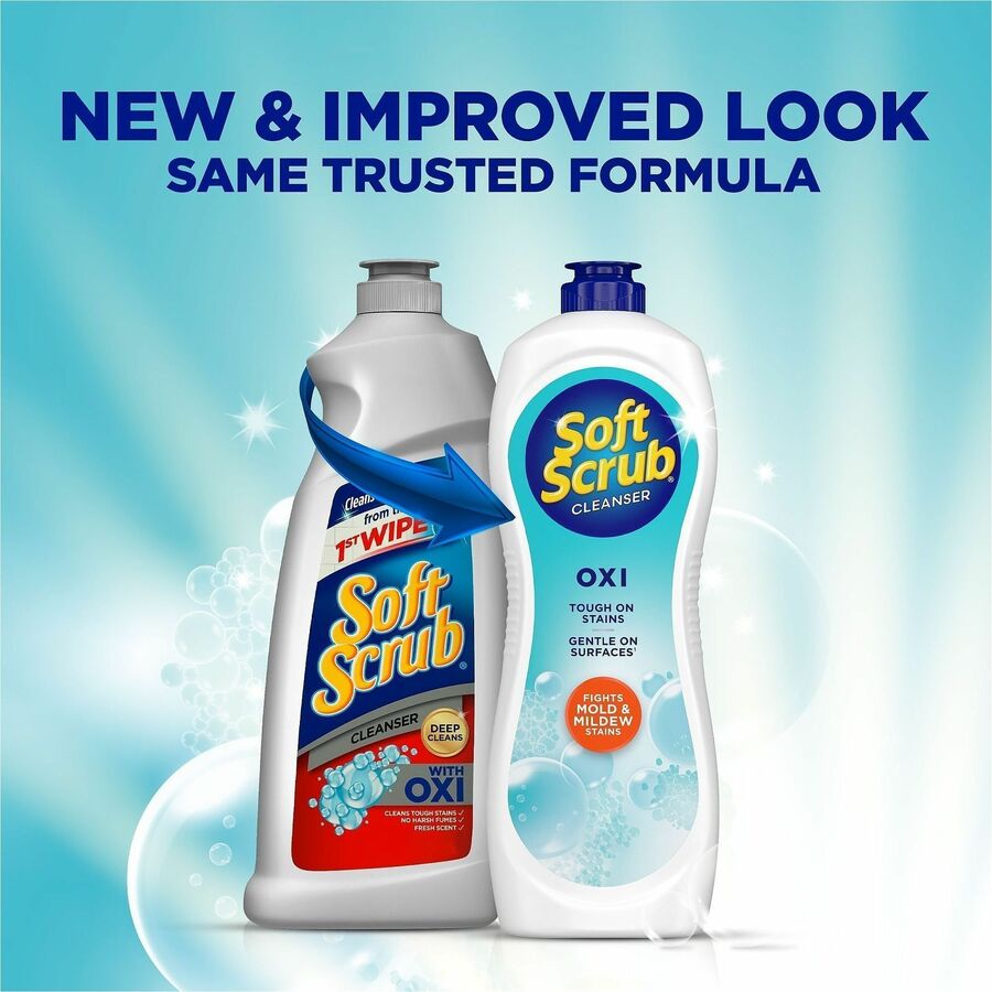 Soft Scrub Total Bath/Kitchen Cleanser - For Multipurpose - Scrubber - 24 fl oz (0.8 quart) - Fresh Scent - Cleanse, Kosher - White - 1 Each