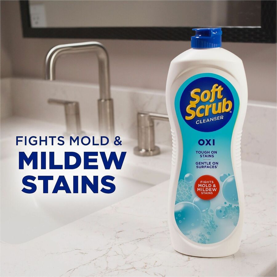 Soft Scrub Total Bath/Kitchen Cleanser - For Multipurpose - Scrubber - 24 fl oz (0.8 quart) - Fresh Scent - Cleanse, Kosher - White - 1 Each