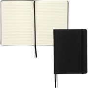 Samsill Classic Hardbound Journal, 120 Sheets, 240 Pages, 10" x 7.5", Ruled, Faux Leather Cover, Black, 1 Each