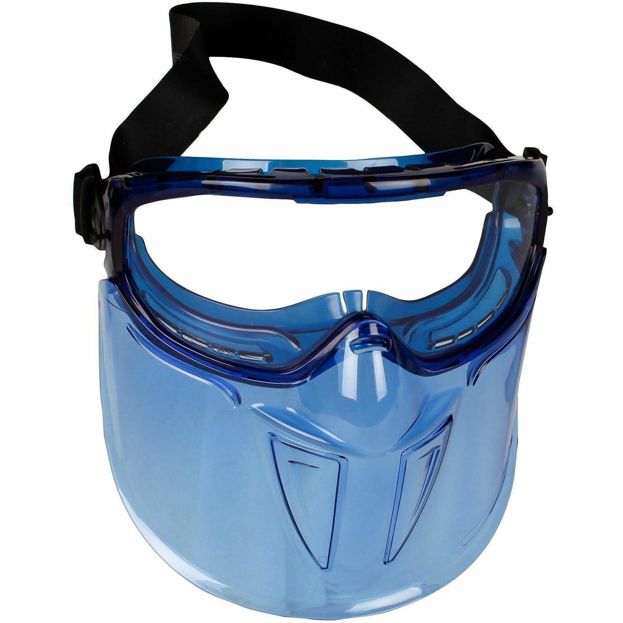Recommended for: Face - Universal - Full Face, Eye, Liquid, Particulate, Fog Protection - Polycarbonate - Blue - Clear Lens - Blue Frame - Anti-fog, Detachable Face Shield, Splash Resistant, Anti-droplets - 1 Each