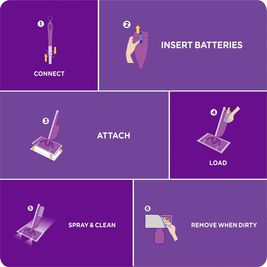 Swiffer WetJet Floor Cleaner - For Multi Surface, Multipurpose - Liquid - 42.2 fl oz (1.3 quart) - Lavender Vanilla Scent - Non-streaking, Phosphate-free, Quick Drying - Purple - 4 / Carton
