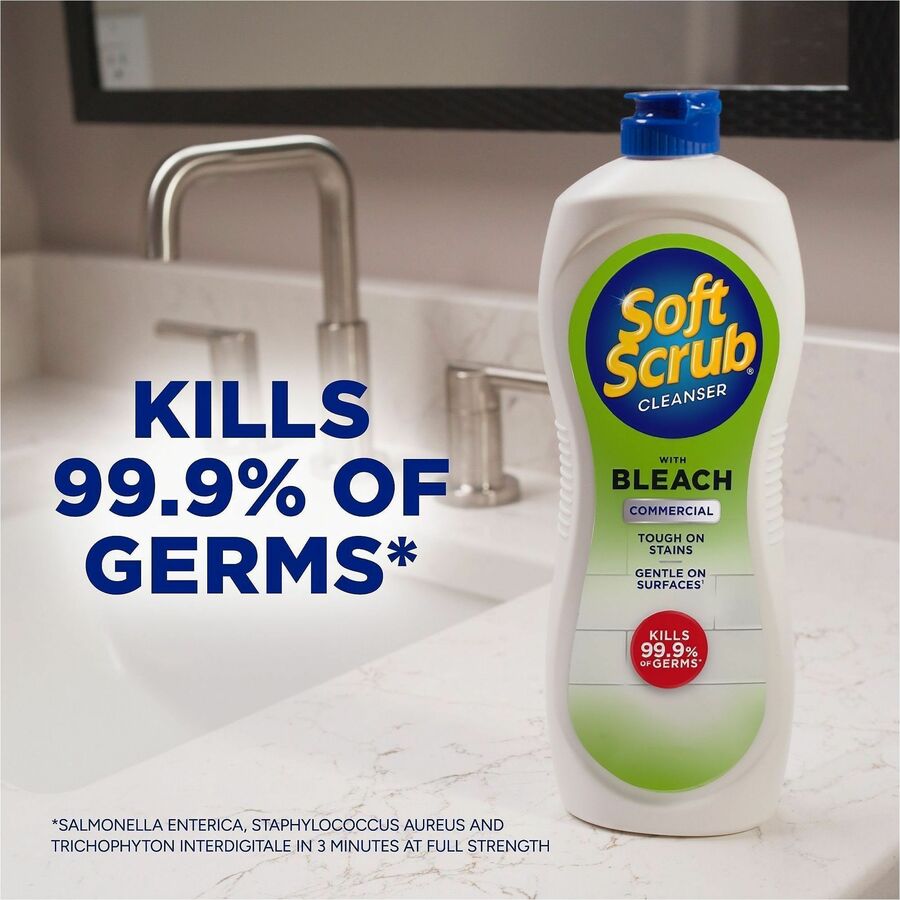 Soft Scrub Bleach Cleanser - For Multipurpose - 24 fl oz (0.8 quart) - Fresh Scent - Scratch Resistant, Disinfectant, Abrasive, Anti-bacterial, Kill Germs - White - 1 Each