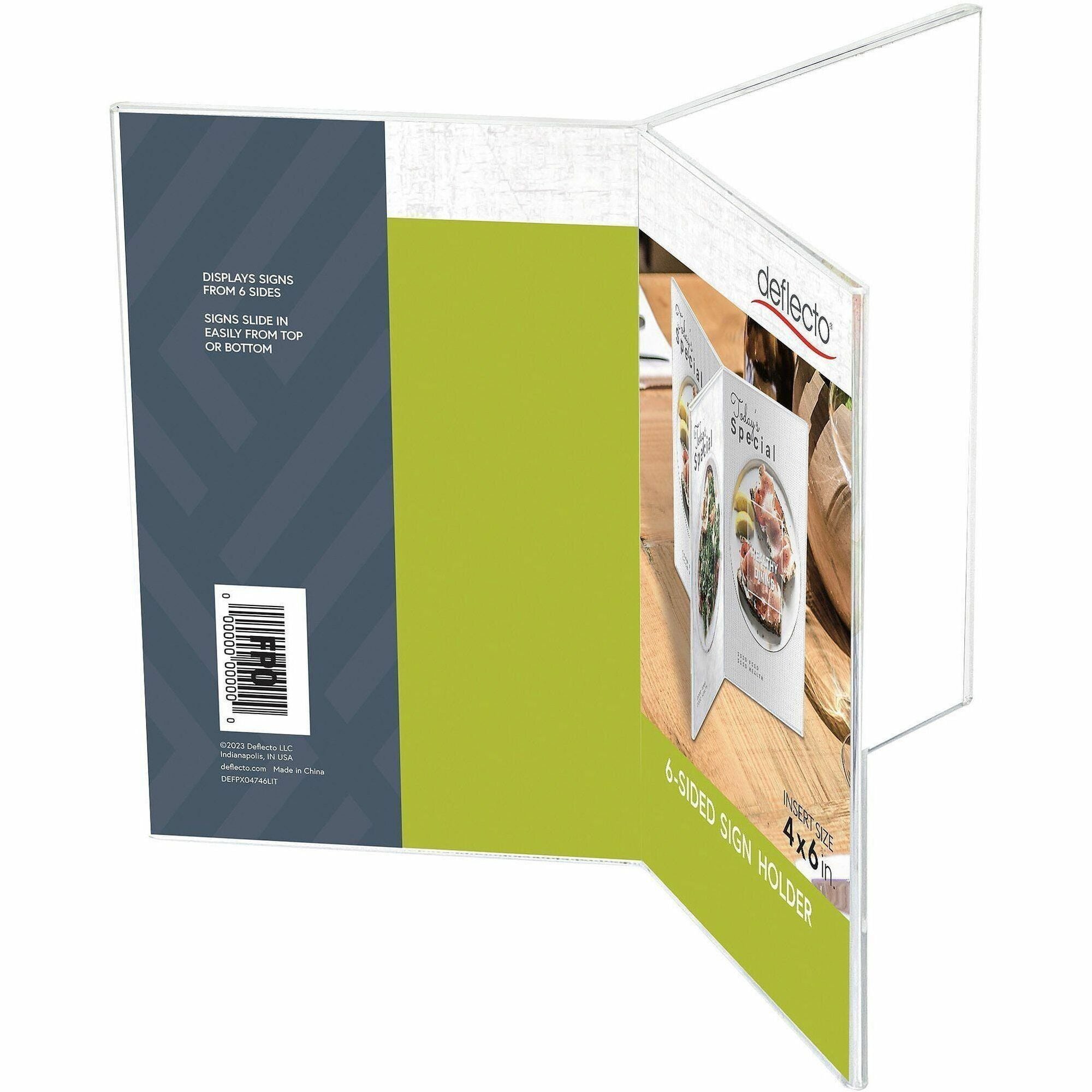 Deflecto 6-Sided Sign/Menu Holder