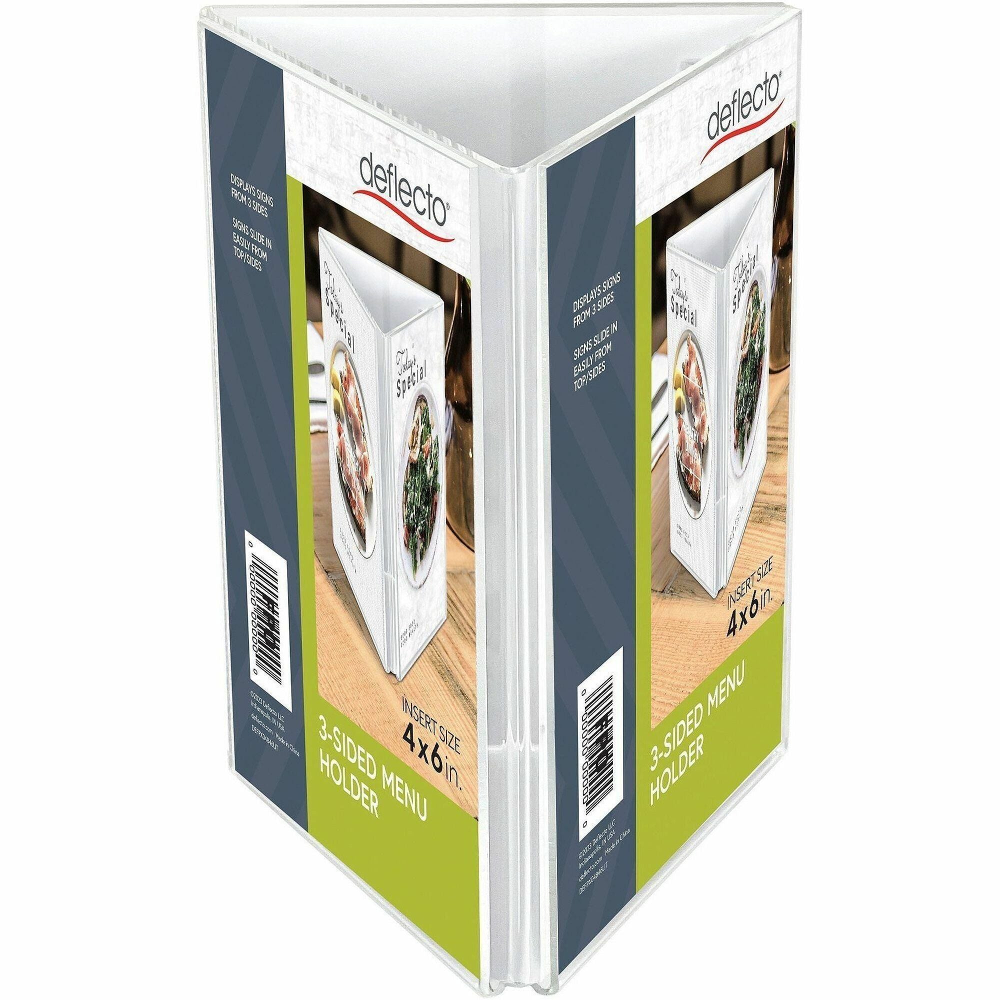 Deflecto 3-Sided Sign/Menu Holder