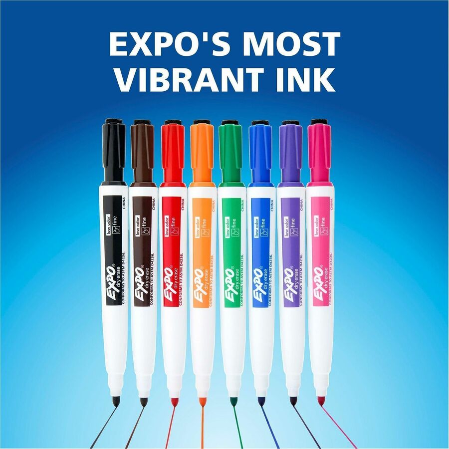 Expo Magnetic Dry Erase Markers - Fine Marker Point - Erasable - Black Ink - Dry - 4 / Pack