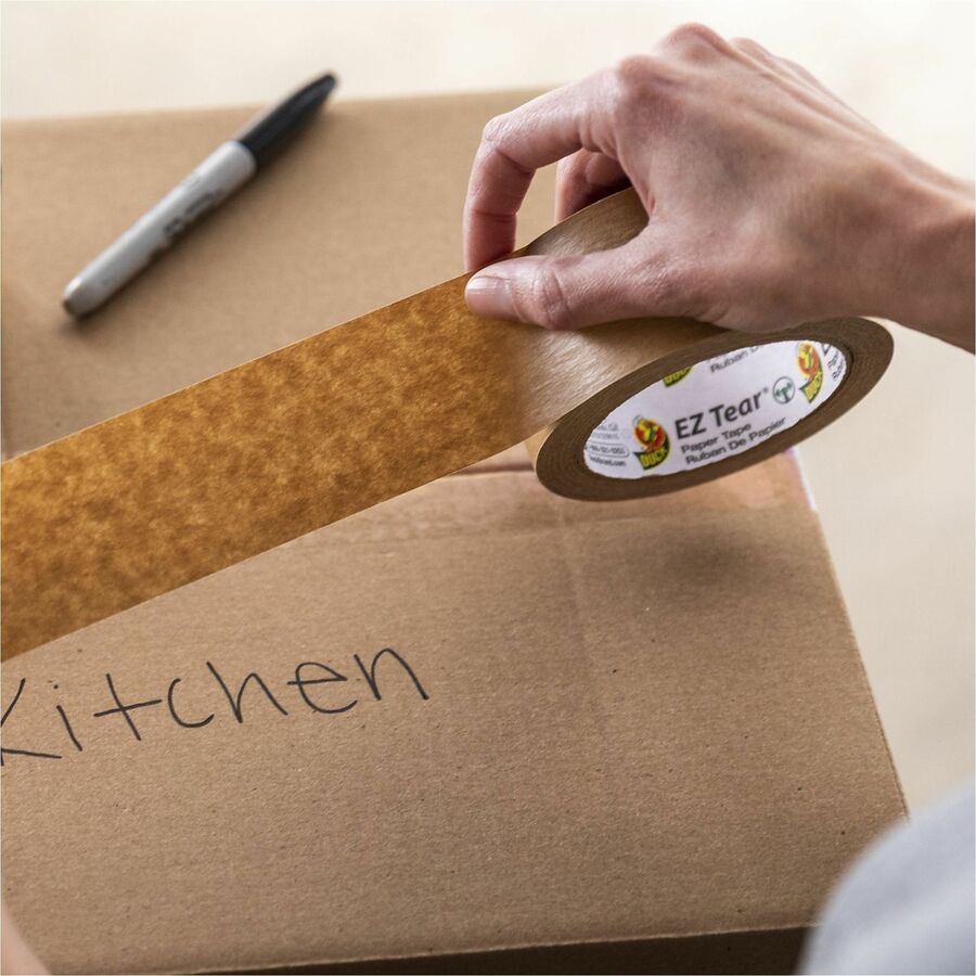 25 yd Length x 1.88" Width - Kraft - Paper - Kraft Paper Backing - Rubber Adhesive - For Packaging, Labeling, Sealing - 1 Each