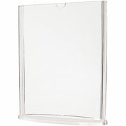 Northern Specialty Supplies Double-Sided Sign Holder with Base, 5" x 7", Clear Acrylic, Vertical Portrait, Top and Side Loading, Sturdy, 7.5" H x 6.1" W x 2.1" D, 1 Each