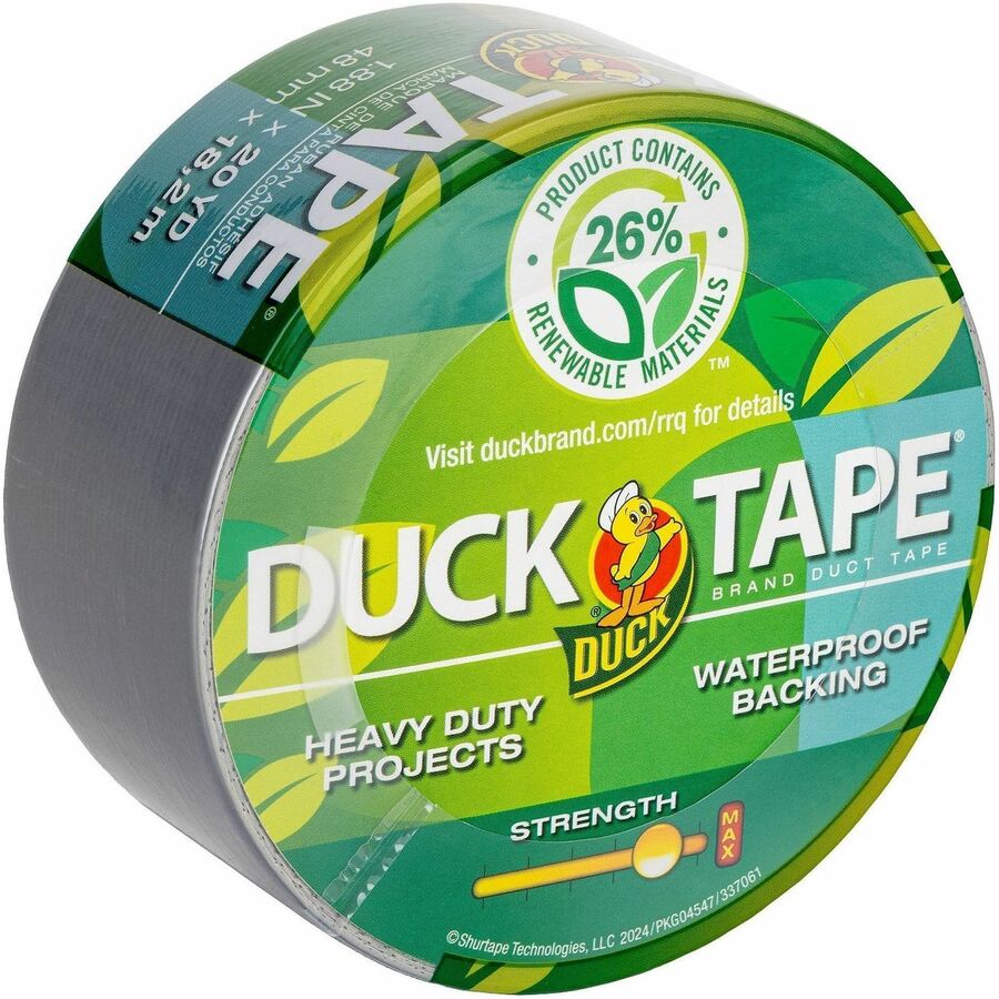 20 yd Length x 1.88" Width - Silver - Cloth Backing - Water Proof - For Indoor, Outdoor, Sealing, Bundling - 1 Each