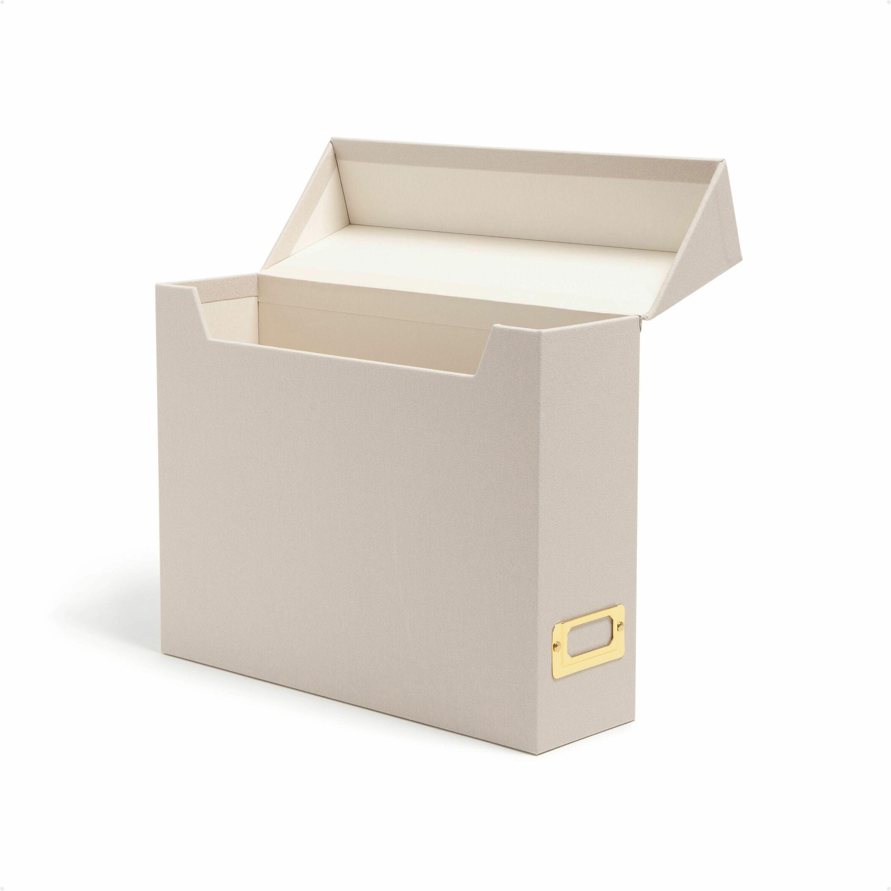 Smead Letter Recycled Box File - 8 1/2" x 11" - Linen, Paper, Metal, Stock - Beige - Space Saving, Textured, Labeling Area, Acid-free - 50% Recycled - 1 Each