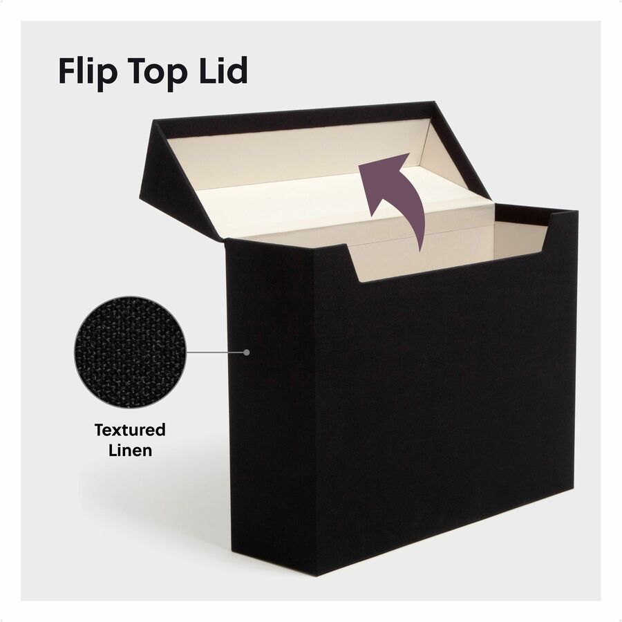 Smead Letter Recycled Box File - 8 1/2" x 11" - Paper, Metal, Linen, Stock - Charcoal - Space Saving, Textured, Labeling Area, Acid-free - 50% Recycled - 1 Each
