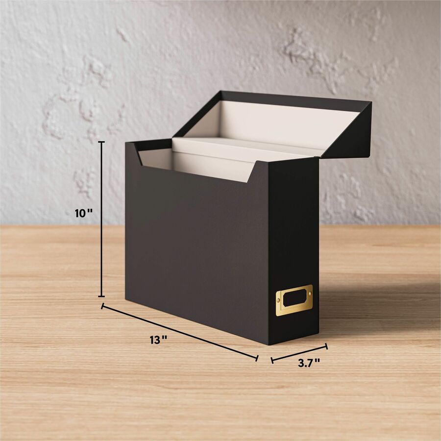 Smead Letter Recycled Box File - 8 1/2" x 11" - Paper, Metal, Linen, Stock - Charcoal - Space Saving, Textured, Labeling Area, Acid-free - 50% Recycled - 1 Each