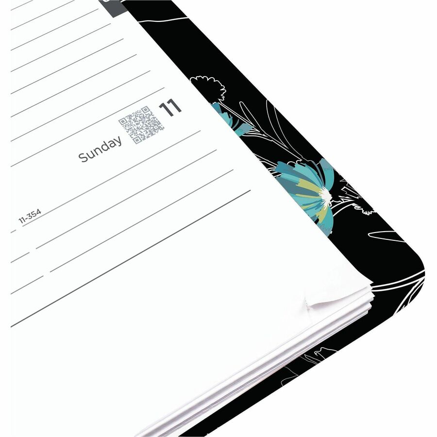 Rediform Essential Weekly/Monthly Planner, 12-Month, January–December 2026, Twin Wire, Dramatic Floral, Soft Cover, Ruled, 1 Each