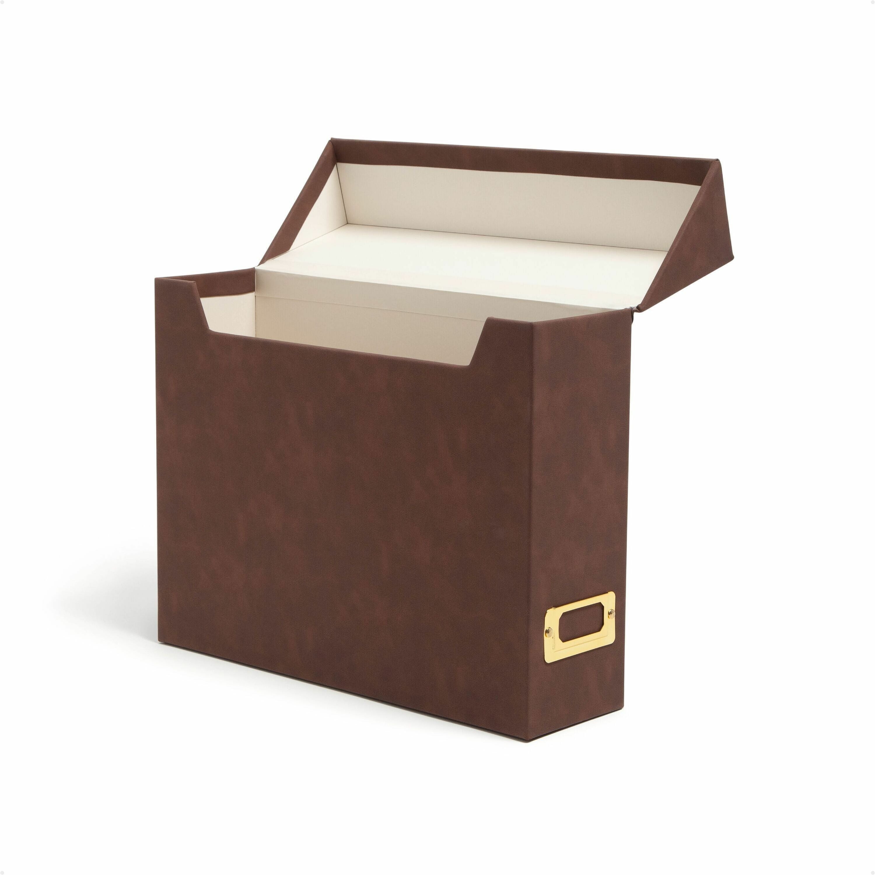 Smead Letter Recycled Box File - 8 1/2" x 11" - Paper, Metal, Faux Leather, Polyurethane, Vegan Leather, Polyvinyl Chloride (PVC) - Saddle - Space Saving, Textured, Labeling Area, Acid-free - 50% Recycled - 1 Each