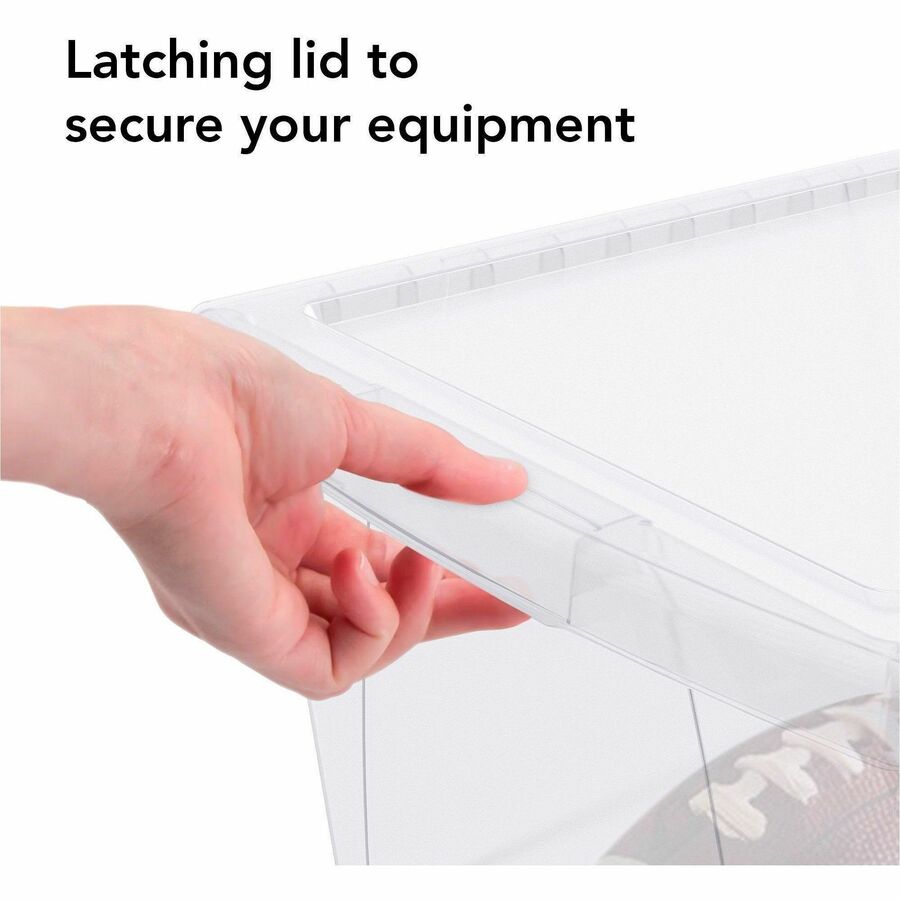 External Dimensions: 13.6" Width x 11.3" Depth x 7.8" Height - 4 gal - Lid Closure - Stackable - Plastic - Clear - For Document, Office Supplies, Stationary, Letter, Paper, File - 1 Each