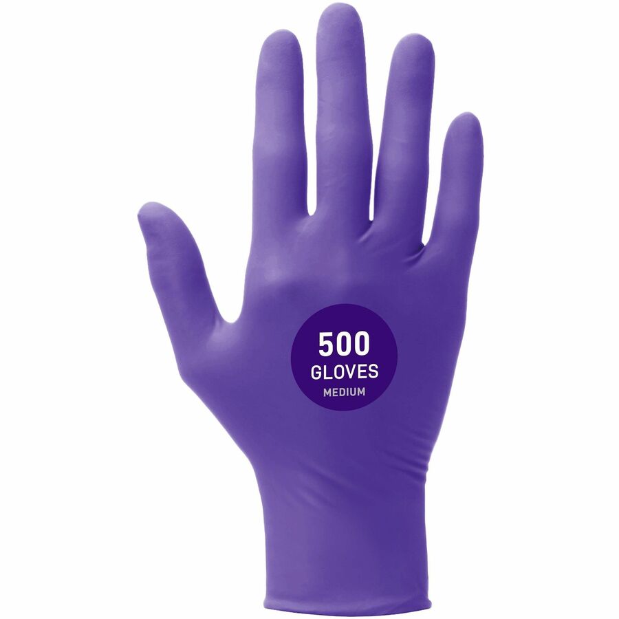 Kimtech Purple Nitrile-Xtra Exam Gloves, Medium, 5.9 mil Thickness, 12" Length, Textured Fingertip, Powder-free, Latex-free, Non-sterile, Durable, Comfortable, Recyclable, Silicone-free, 10 Gloves per Carton