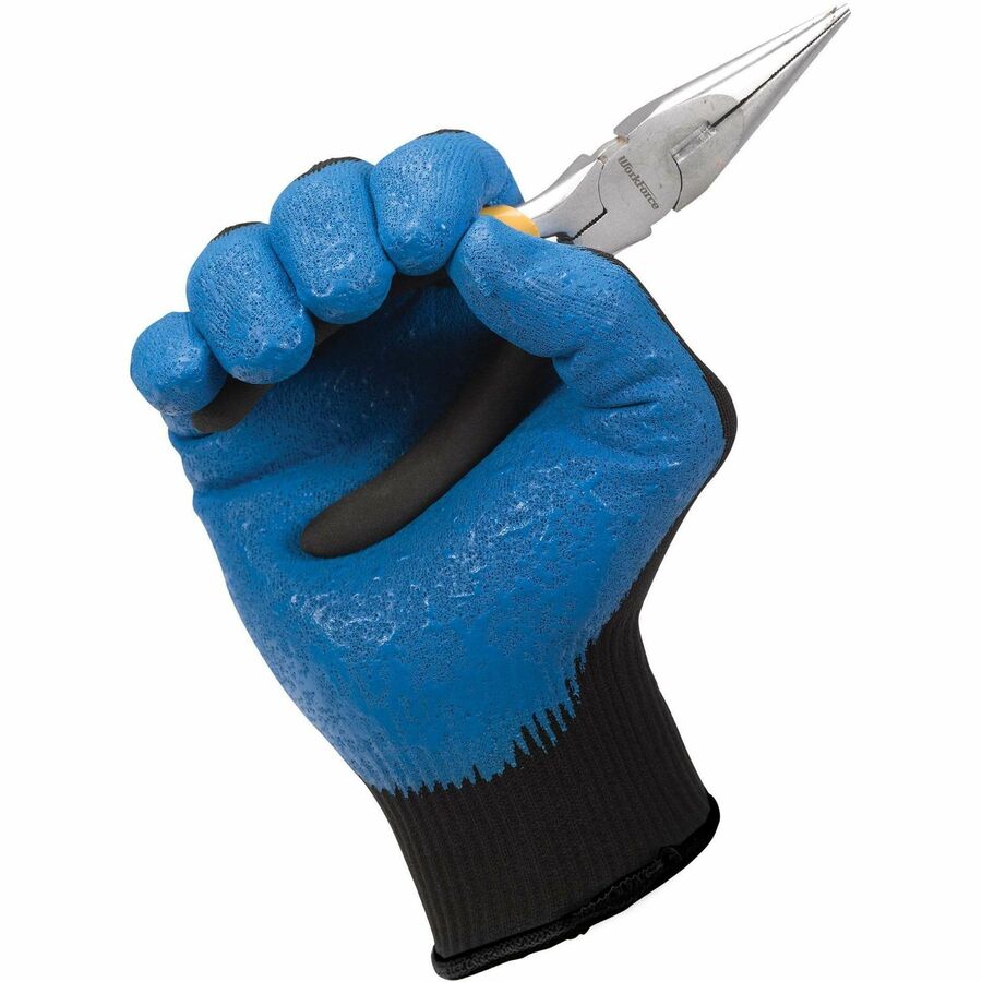KleenGuard G40 Multi-Purpose Work Gloves - Oil, Grease Protection - 8 Size Number - Medium Size - Nitrile Foam - Blue, Black - Abrasion Resistant, Silicone-free, Breathable - For Multipurpose - 1 Pack