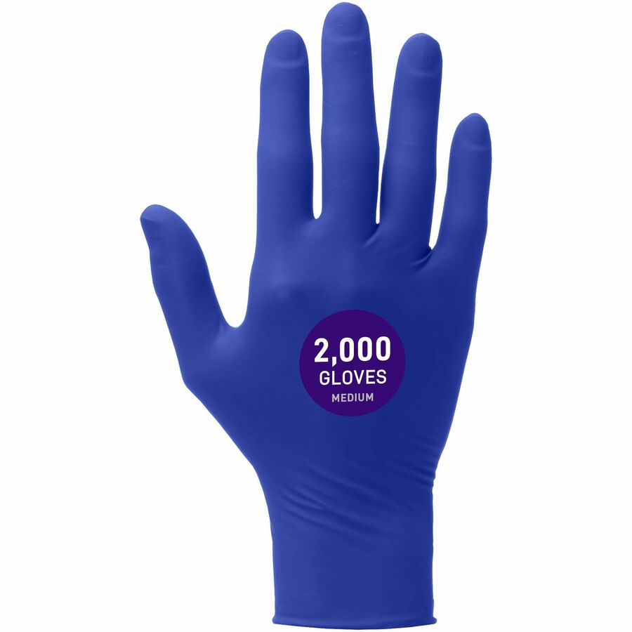 Kimtech Vista Nitrile Exam Gloves, Medium, 4.3 mil Thickness, 9.5" Length, Purple, Textured Fingertip, Latex-Free, Powder-Free, Beaded Cuff, 200 Gloves per Box