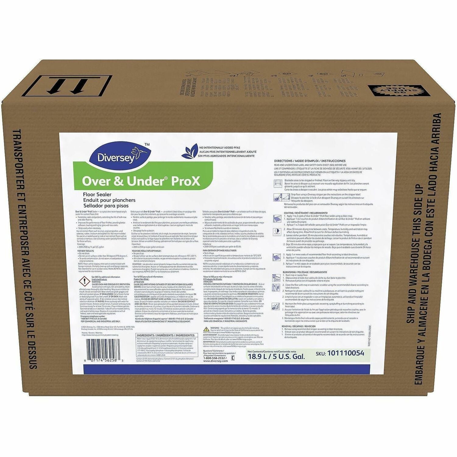 For Floor - Ready-To-Use - Liquid - 640 fl oz (20 quart) - 8.3 to 9 pH - Glycol Ether, Ammonia Scent - White - 1 Carton