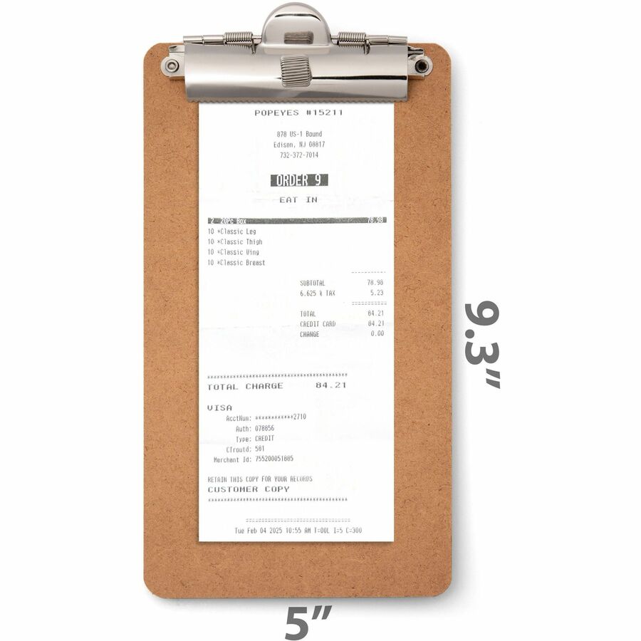 Officemate 83156 Receipt Clipboard, Portrait, Top Clip, 12pk
