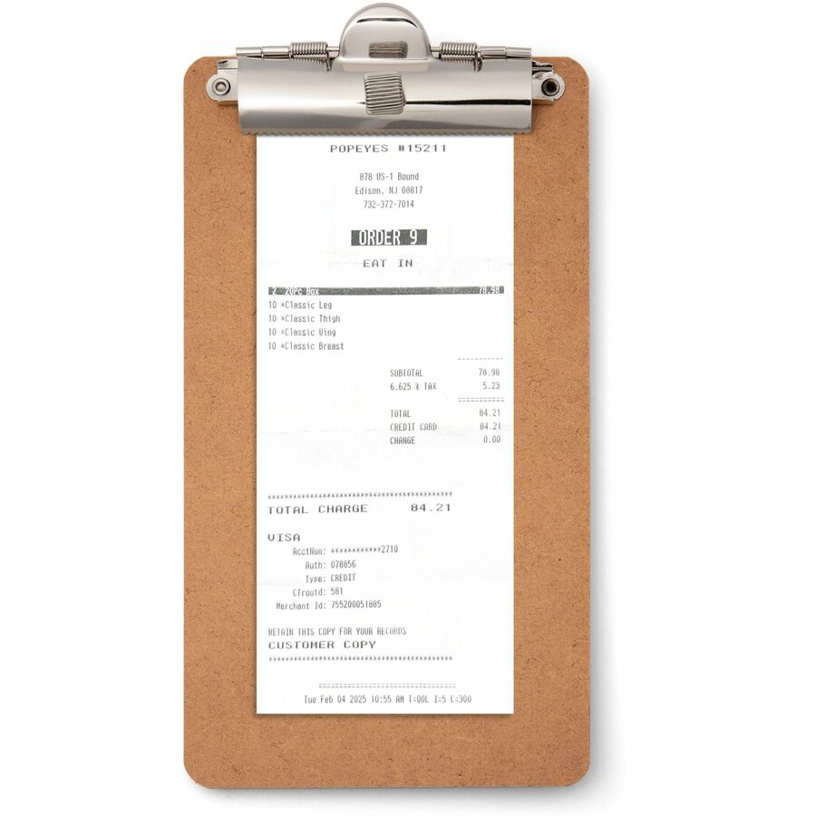 Officemate 83156 Receipt Clipboard, Portrait, Top Clip, 12pk