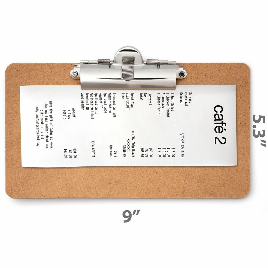 Officemate 83158 Receipt Clipboard, Side Clip, 12pk