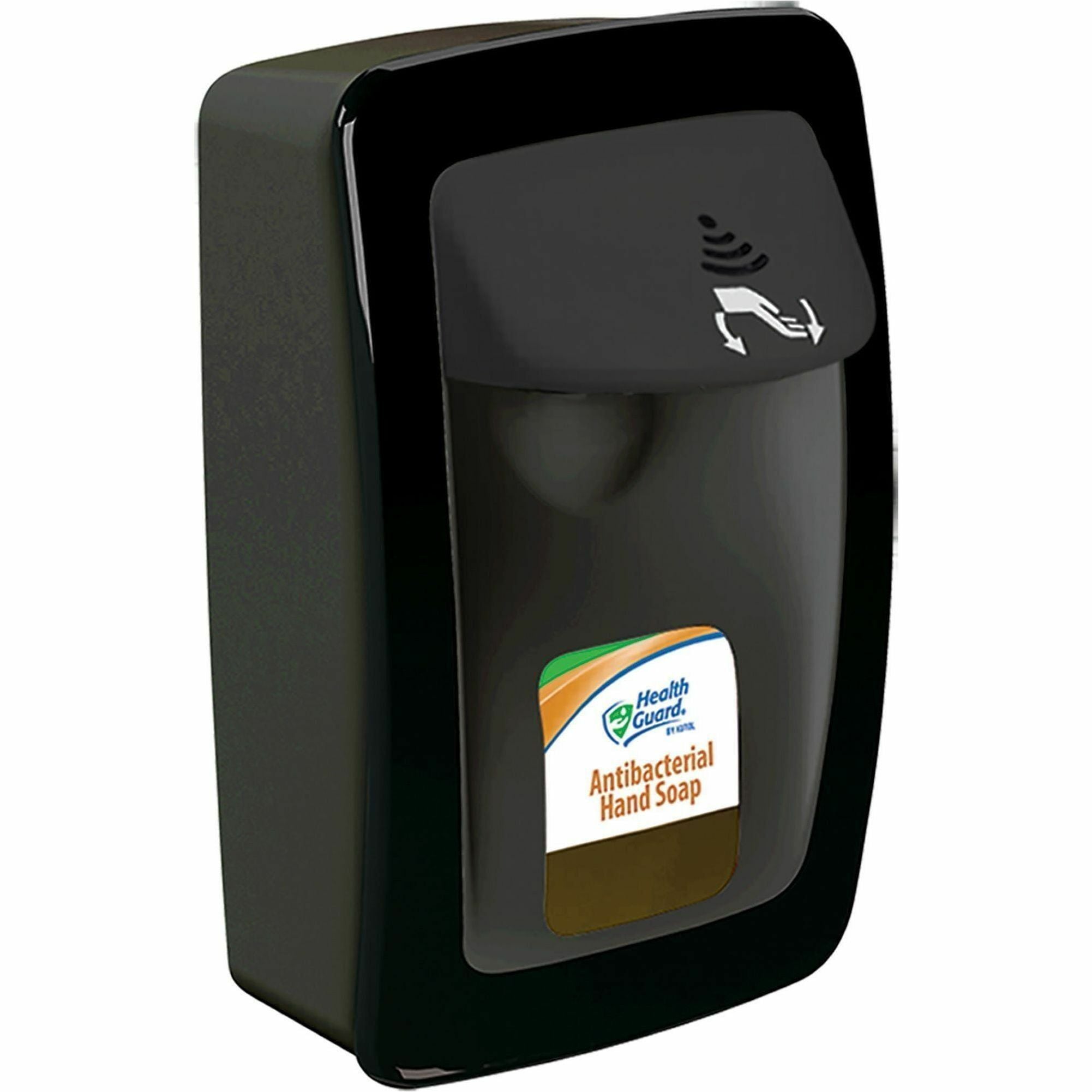 Health Guard DesignerSeries NoTouch M-Fit Dispenser - Automatic - 1.27 quart Capacity - Support 4 x C Battery - Touch-free, Refillable, Low Battery Indicator, Site Window - Black - 1 Each