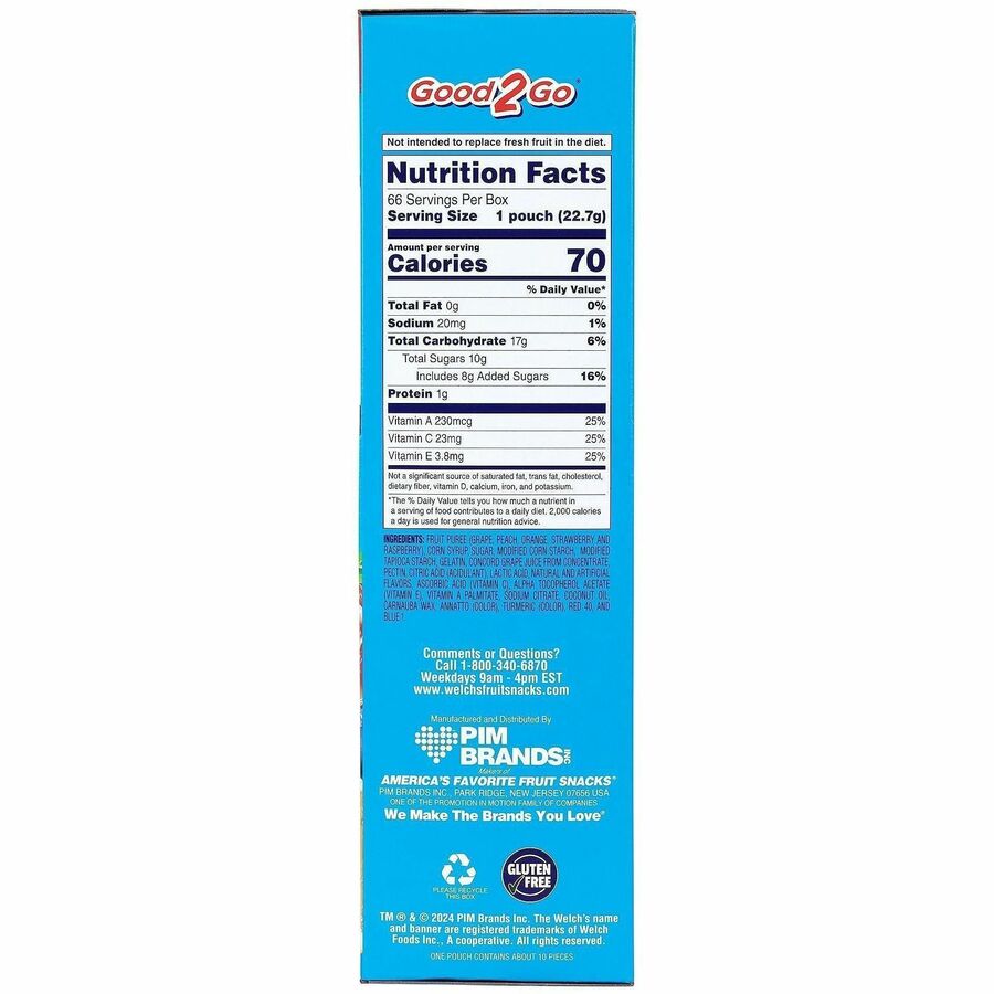 Gluten-free, Individually Wrapped - Mixed Fruit - 0.90 oz - 66 / Carton - TAA Compliant