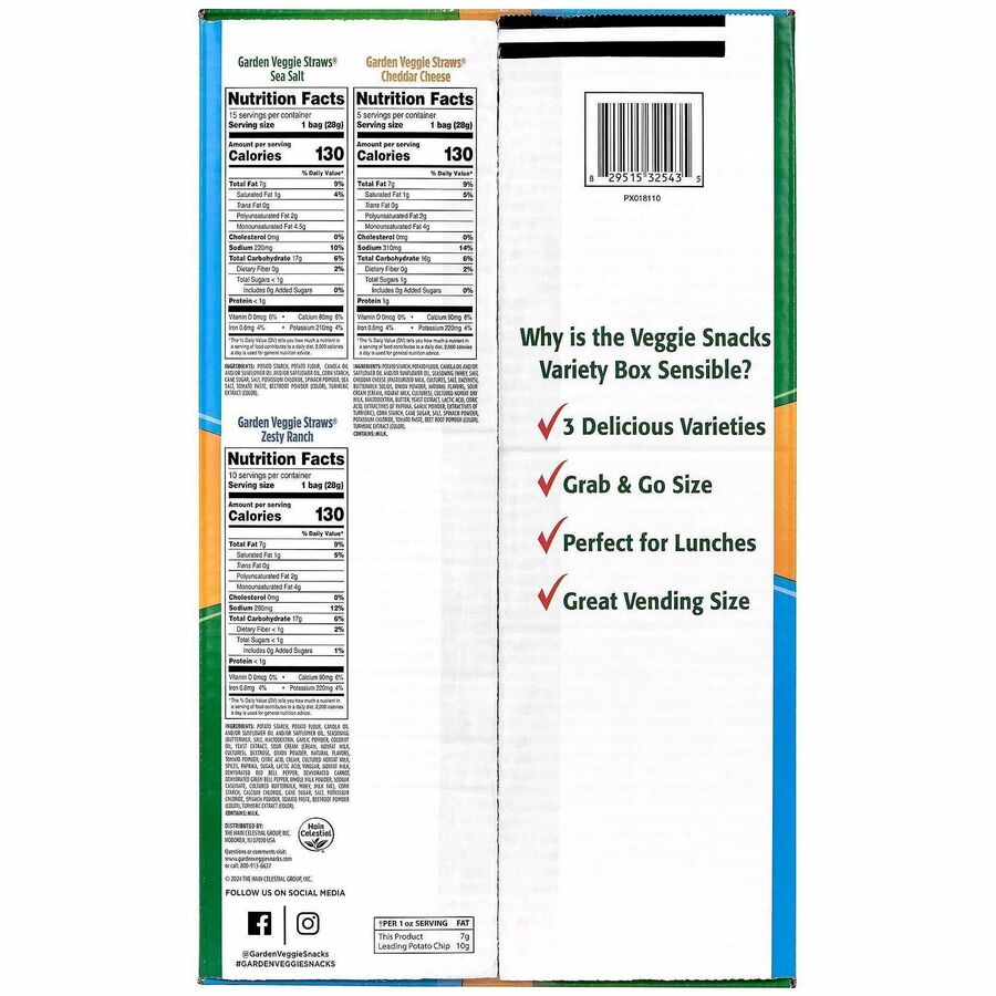 Low Fat, Cholesterol-free - Cheddar Cheese, Sea Salt, Zesty Ranch - 30 / Carton