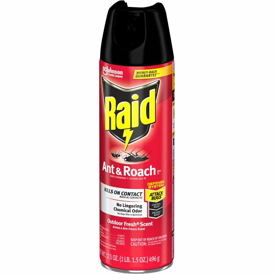 Raid Ant & Roach Killer Spray - Spray - Kills Ants, Cockroaches, Bugs, Water Bugs, Palmetto Bug, Silverfish, Carpet Beetle, Crickets, Earwig, Spider, Lady Beetle, ... - 17.50 fl oz - Clear - 1 Each