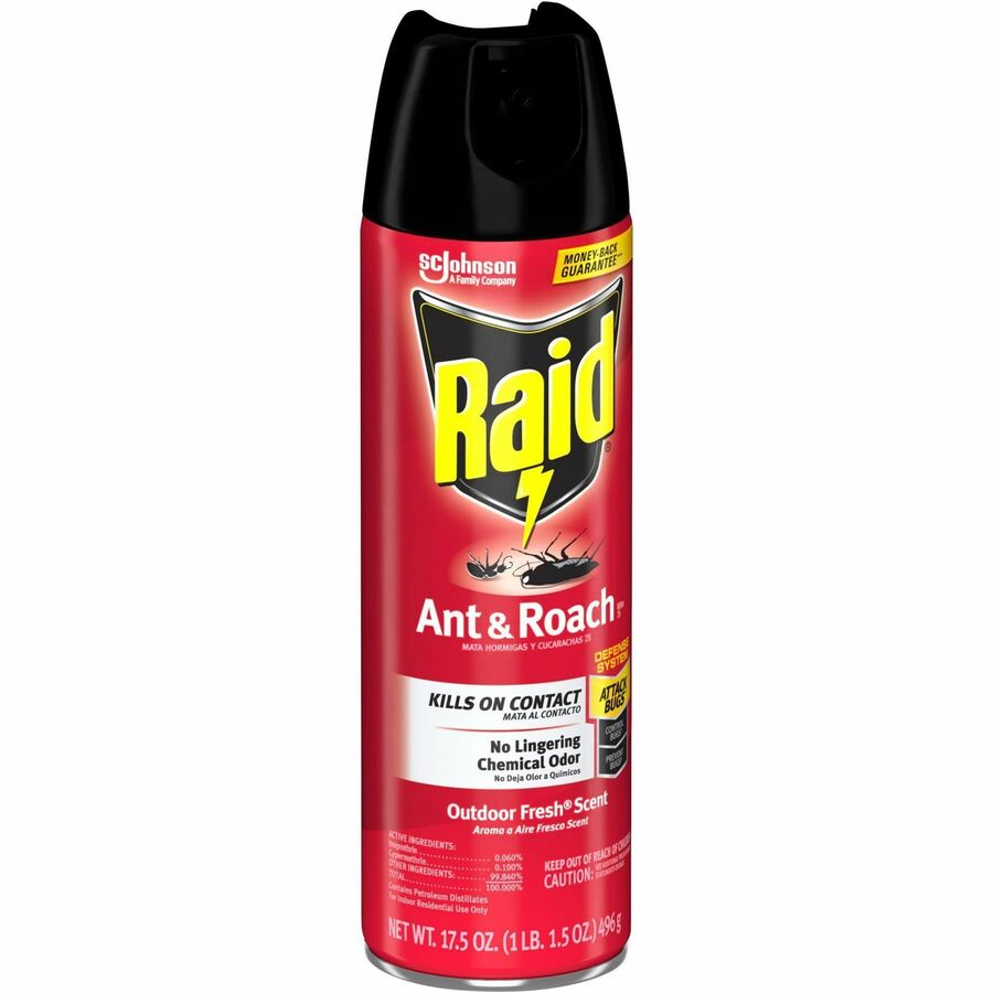Raid Ant & Roach Killer Spray - Spray - Kills Ants, Cockroaches, Bugs, Water Bugs, Palmetto Bug, Silverfish, Carpet Beetle, Crickets, Earwig, Spider, Lady Beetle, ... - 17.50 fl oz - Clear - 1 Each