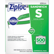Ziploc&reg; Sandwich Bags - 6.50" Length x 5.87" Width x 1.20 mil (30 Micron) Thickness - Clear - School, Park, Sandwich, Snack, Office, Commercial, Healthcare, Industrial, Food, Hospital - 500 / Carton