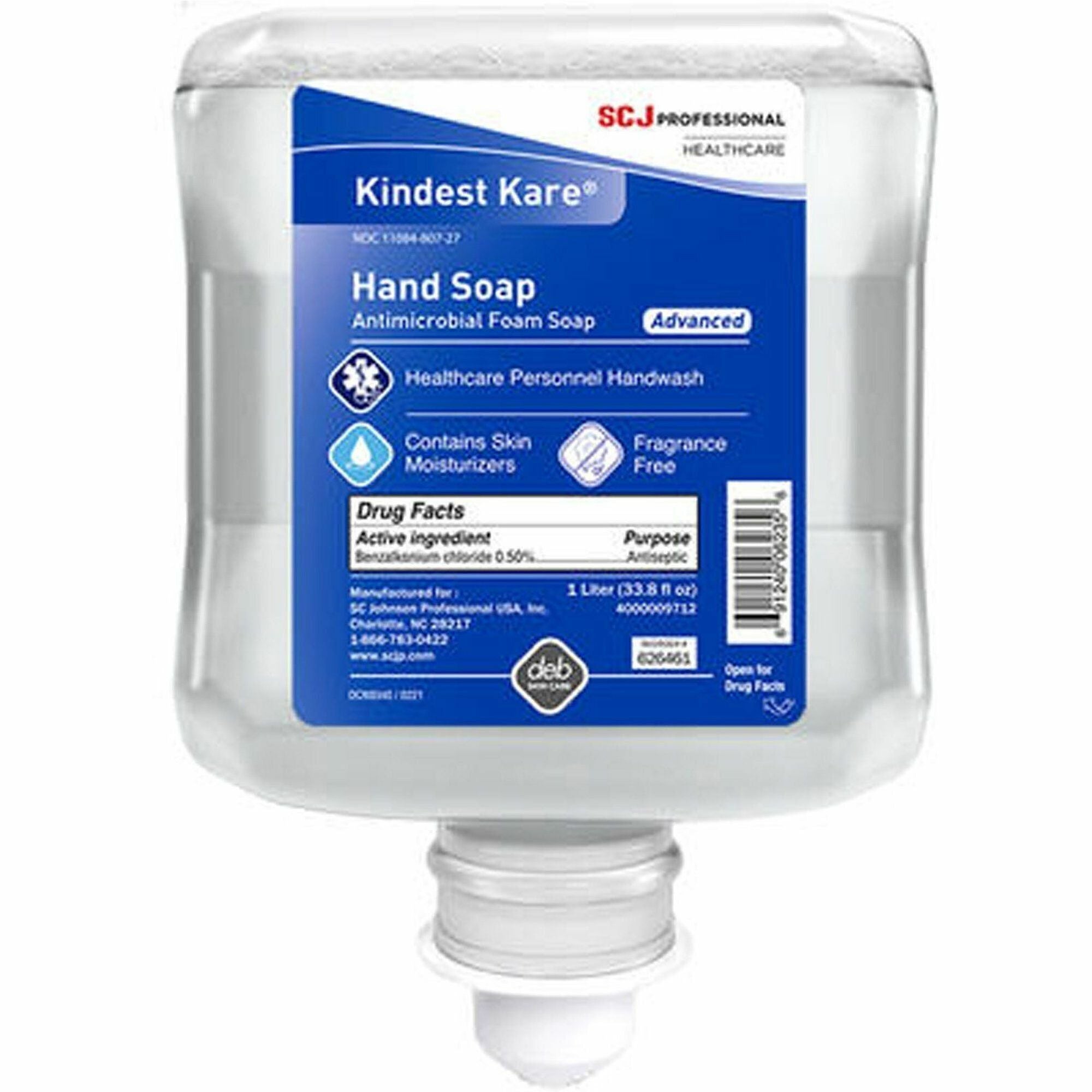 1.06 quart - Cartridge Dispenser - Healthcare, Hand, Skin - Moisturizing - Non-drying, Fragrance-free, Dye-free - 6 / Carton