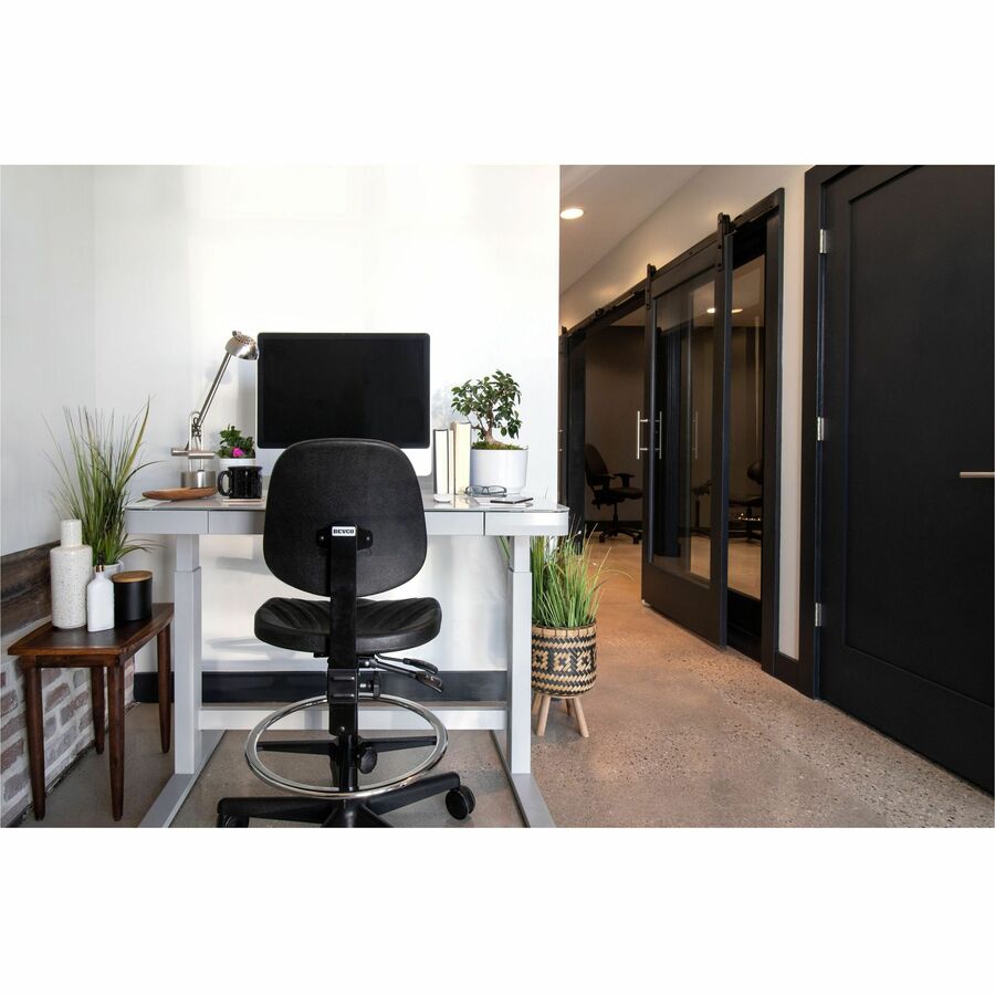 BEVCO Dura Series Heavy-Duty Chair - Polyurethane Seat Material - Black Back Color - High Back - 5-star Base - Black - 1 Each