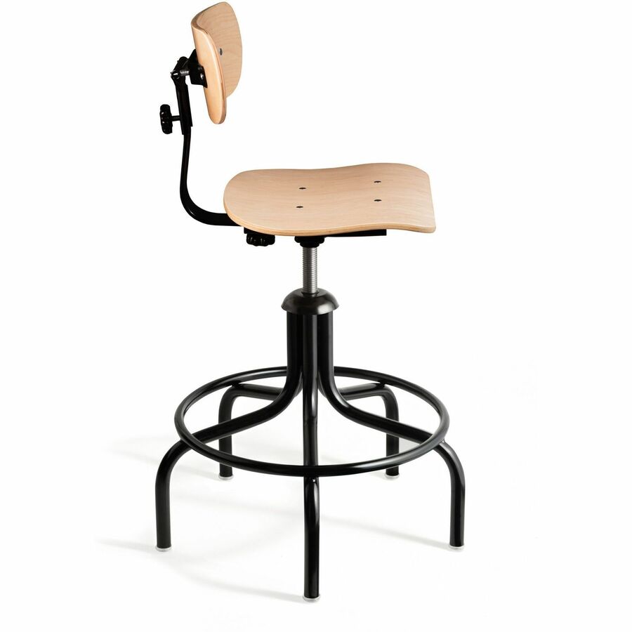 Natural Wood Seat Color - Maple, Plywood Seat Material - Plywood Back Material - Black Frame Color - Round Leg, 5-star Base - 1 Each