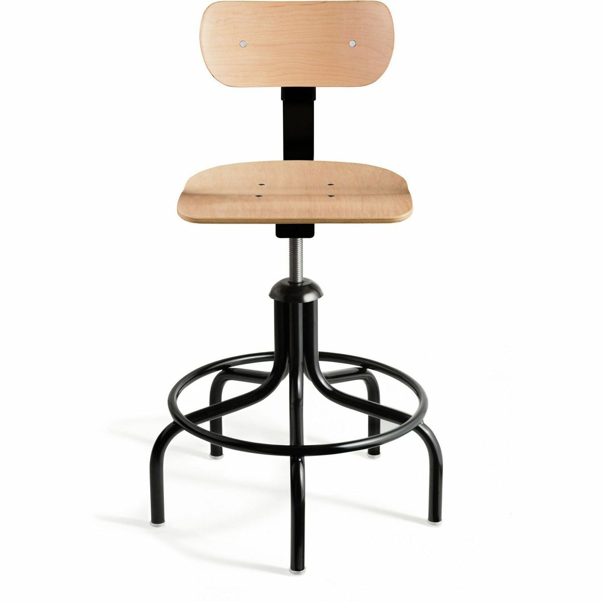 Natural Wood Seat Color - Maple, Plywood Seat Material - Plywood Back Material - Black Frame Color - Round Leg, 5-star Base - 1 Each