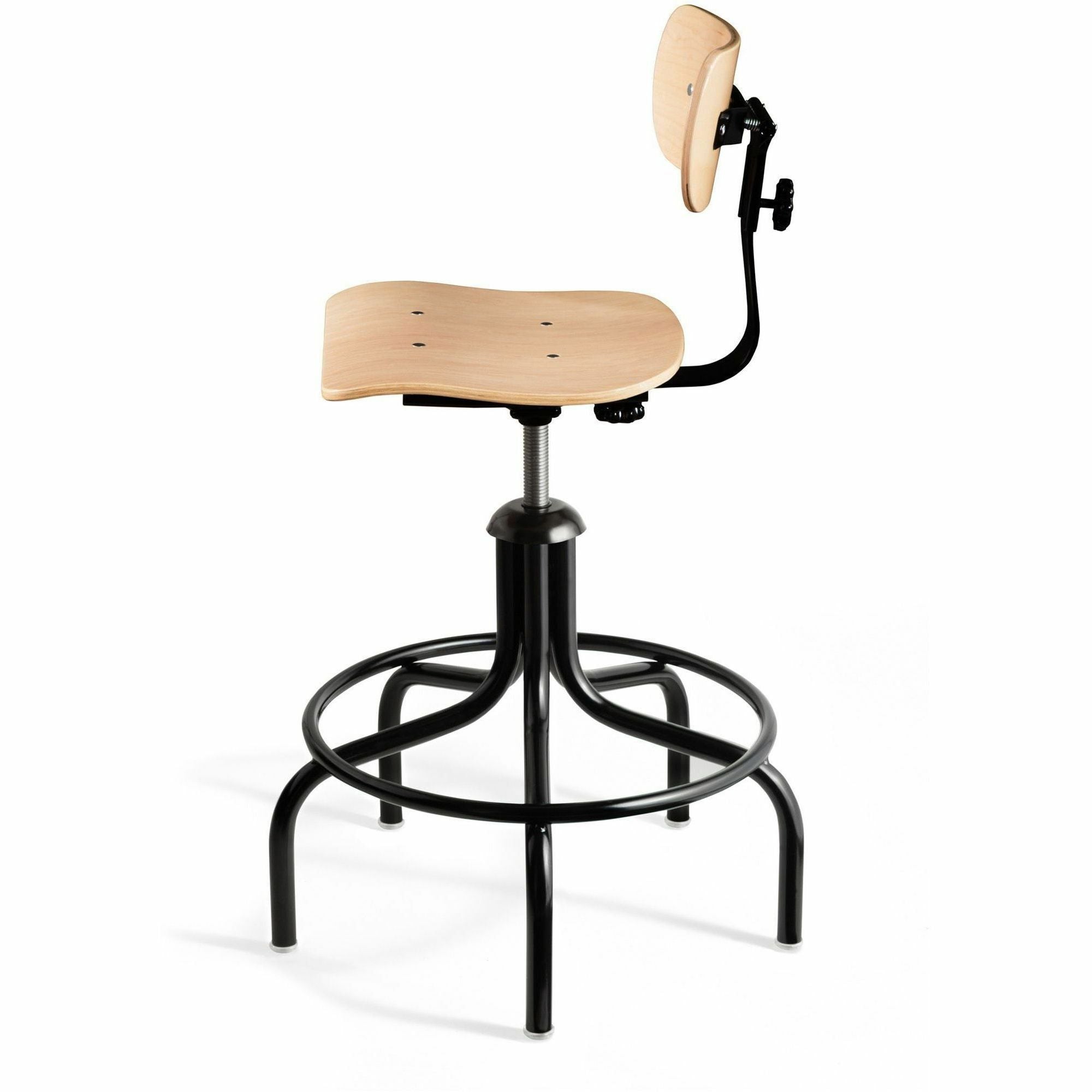 Natural Wood Seat Color - Maple, Plywood Seat Material - Plywood Back Material - Black Frame Color - Round Leg, 5-star Base - 1 Each
