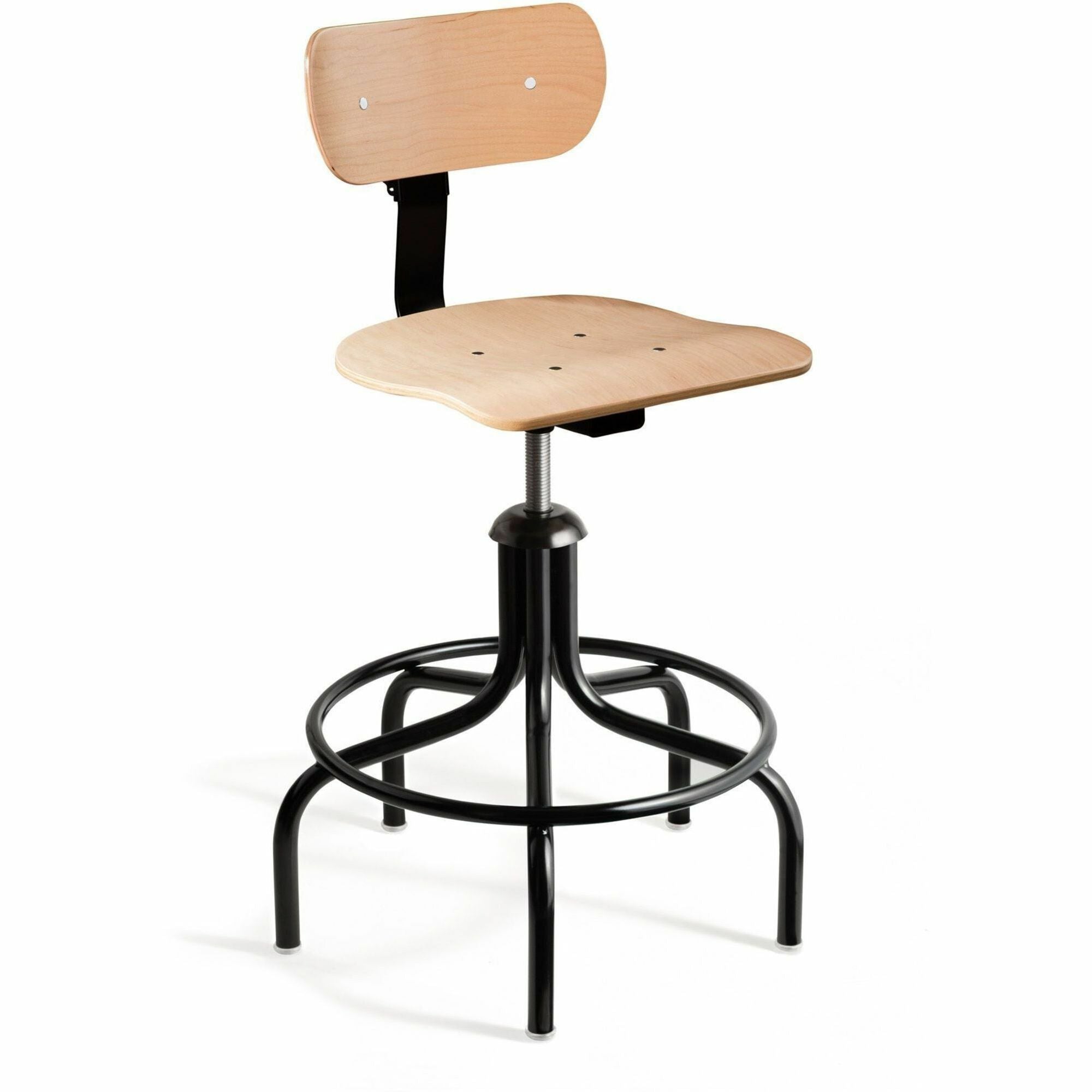 Natural Wood Seat Color - Maple, Plywood Seat Material - Plywood Back Material - Black Frame Color - Round Leg, 5-star Base - 1 Each
