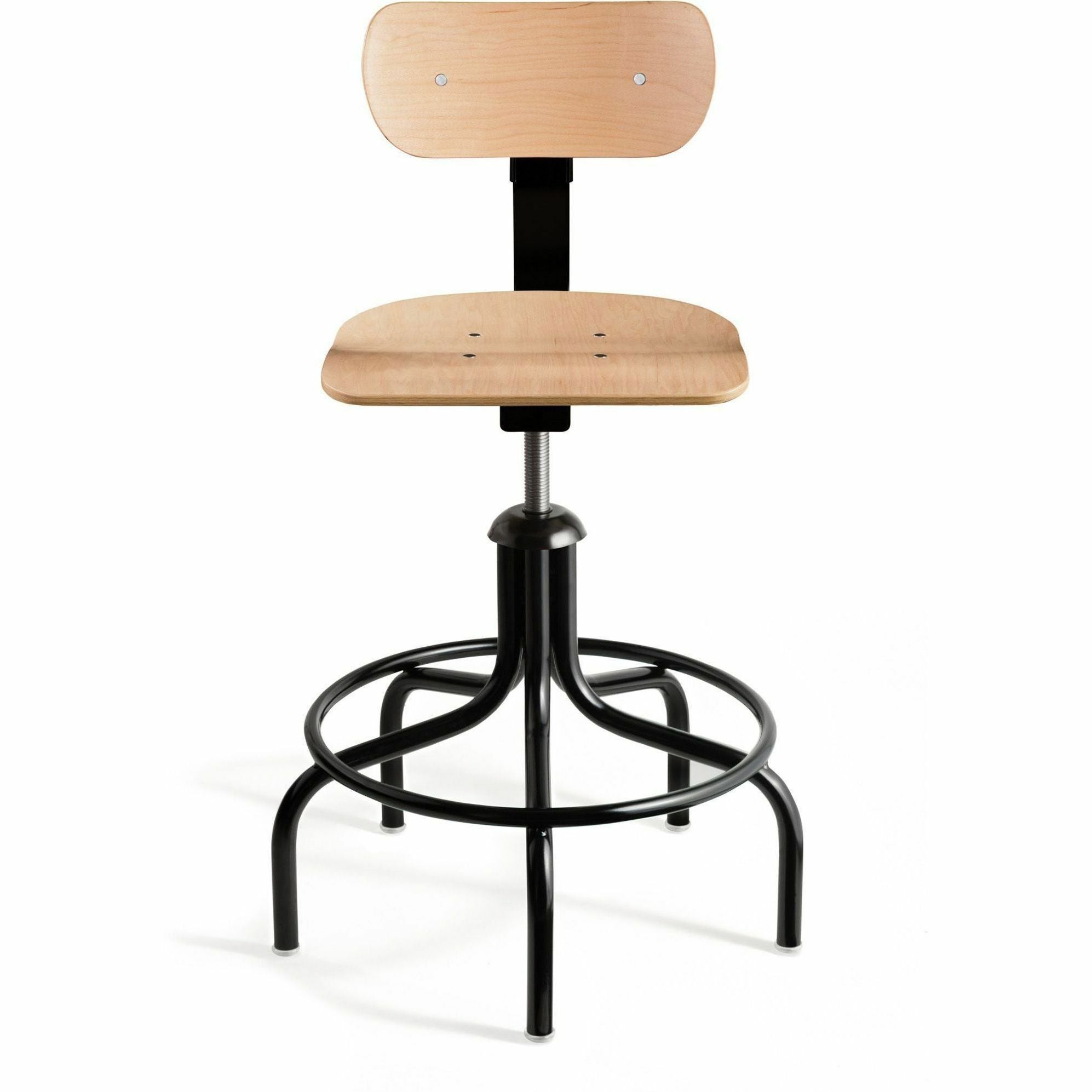 Natural Wood Seat Color - Maple, Plywood Seat Material - Plywood Back Material - Black Frame Color - Round Leg, 5-star Base - 1 Each