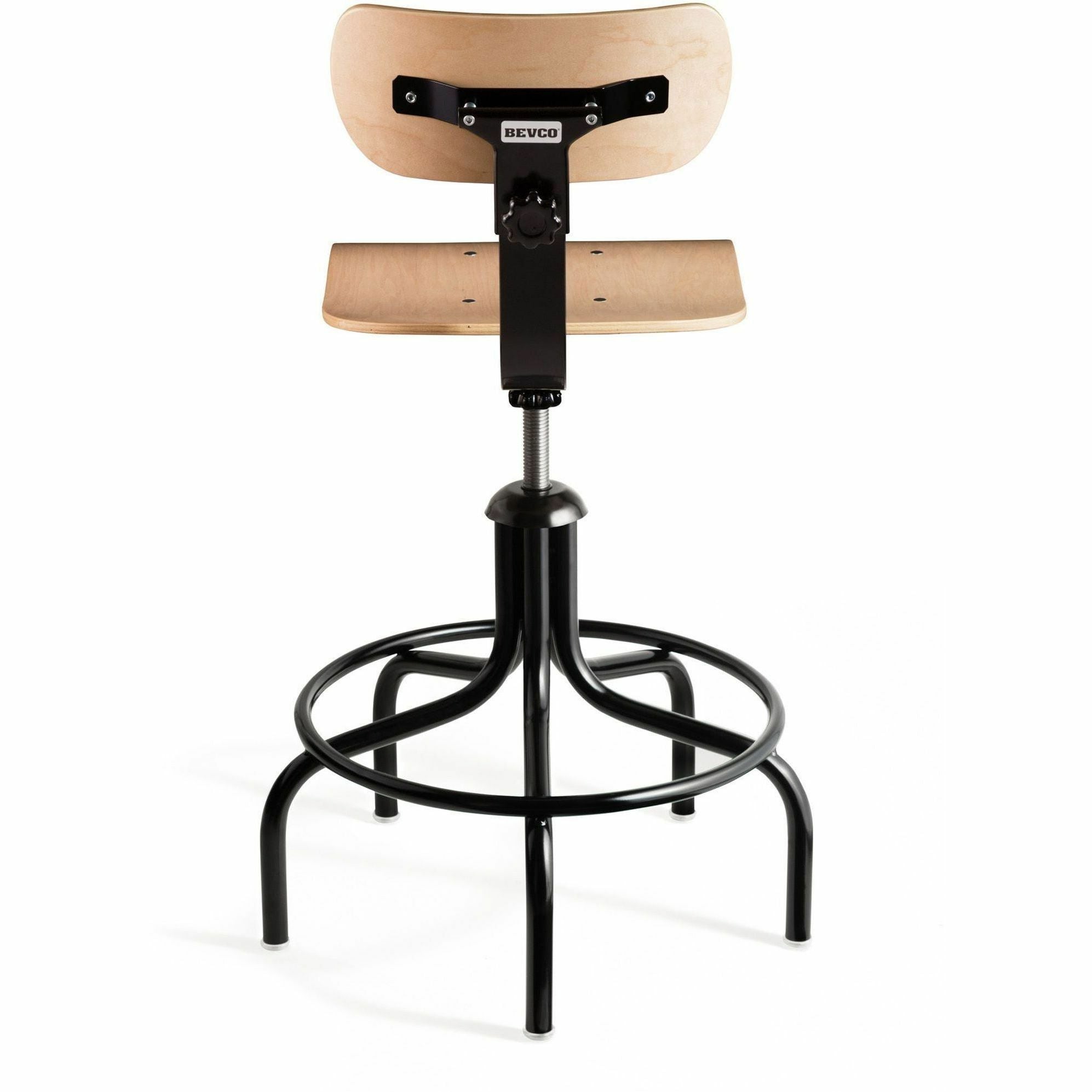Natural Wood Seat Color - Maple, Plywood Seat Material - Plywood Back Material - Black Frame Color - Round Leg, 5-star Base - 1 Each