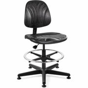 BEVCO Dura Series Heavy-Duty Chair - Polyurethane Seat Material - High Back - 5-star Base - Black - 1 Each