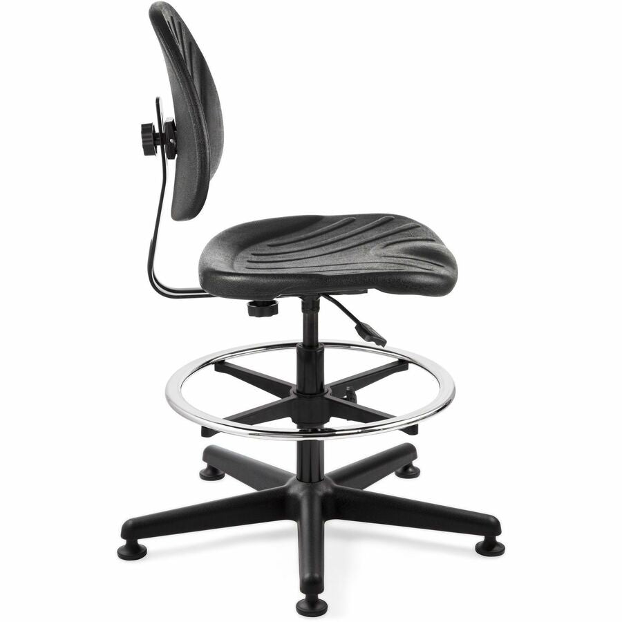 BEVCO Dura Series Heavy-Duty Chair - Polyurethane Seat Material - High Back - 5-star Base - Black - 1 Each