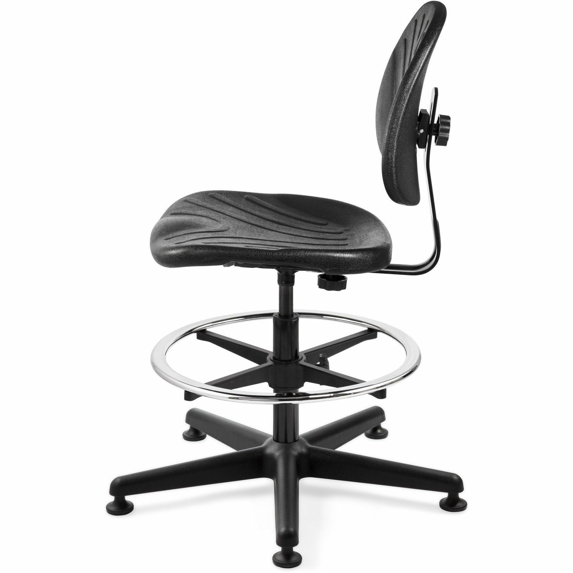 BEVCO Dura Series Heavy-Duty Chair - Polyurethane Seat Material - High Back - 5-star Base - Black - 1 Each