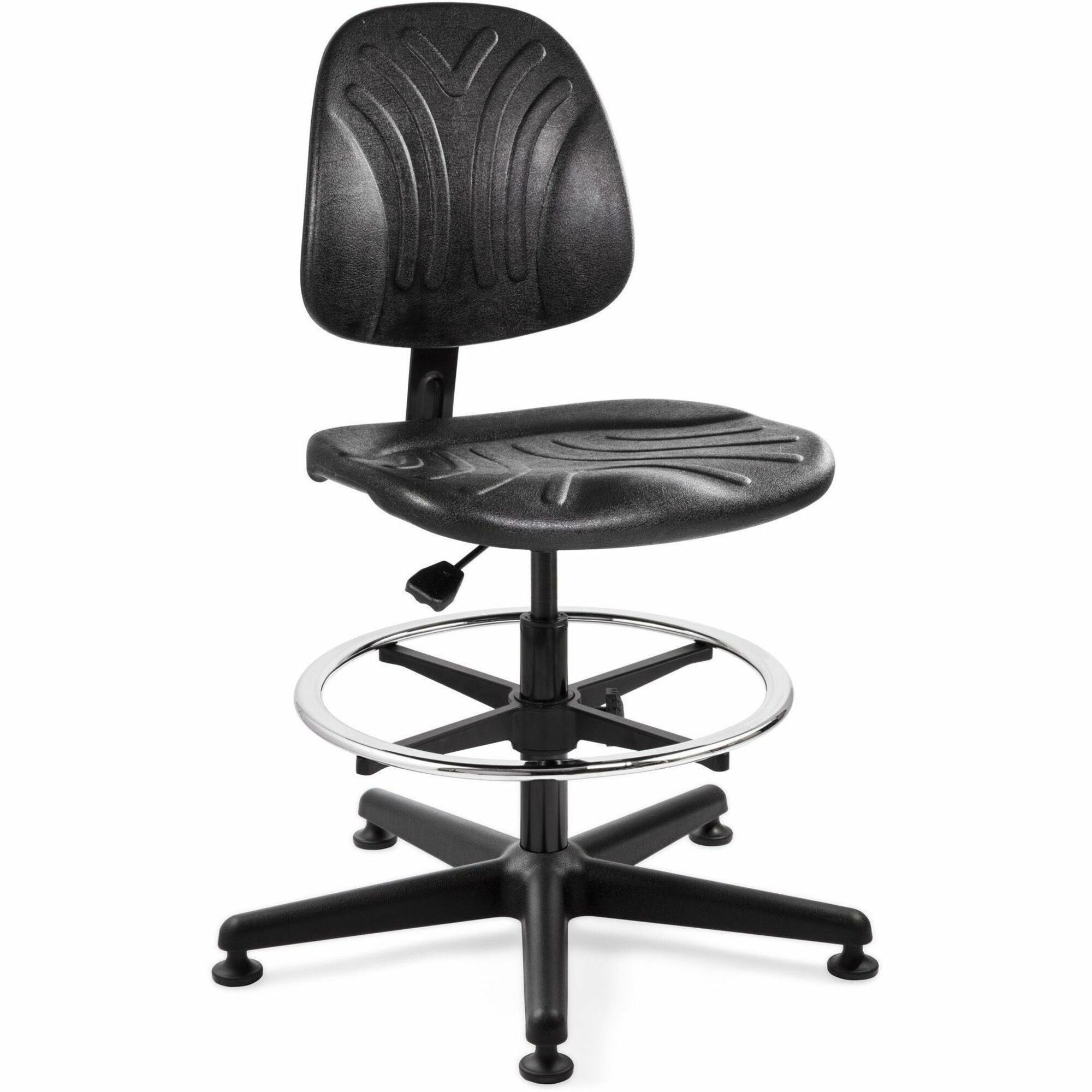 BEVCO Dura Series Heavy-Duty Chair - Polyurethane Seat Material - High Back - 5-star Base - Black - 1 Each