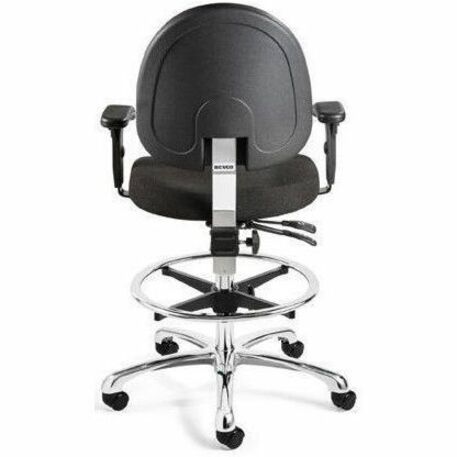 BEVCO Integra Series High Back Chair, Black Vinyl Seat, Polypropylene Back, 5-Star Nylon Base, Adjustable Height, Ergonomic, 1 Each