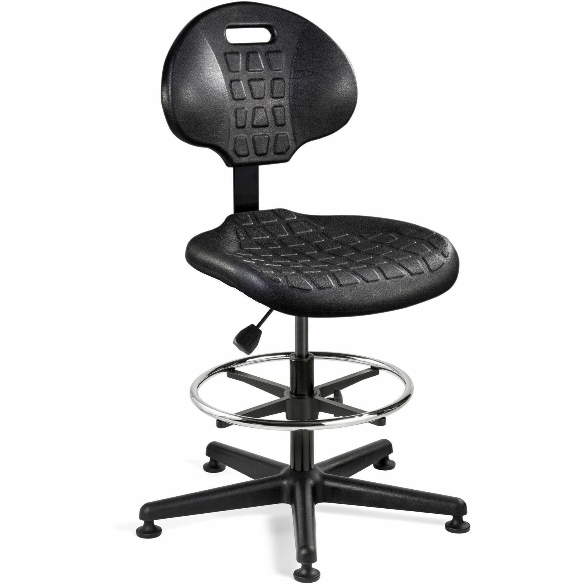 BEVCO Everlast Series Chair, Polyurethane Seat, High Back, 5-Star Base, Black, 1 Each