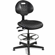 BEVCO Everlast Series Chair, Polyurethane Seat, High Back, 5-Star Nylon Base, Black, 1 Each