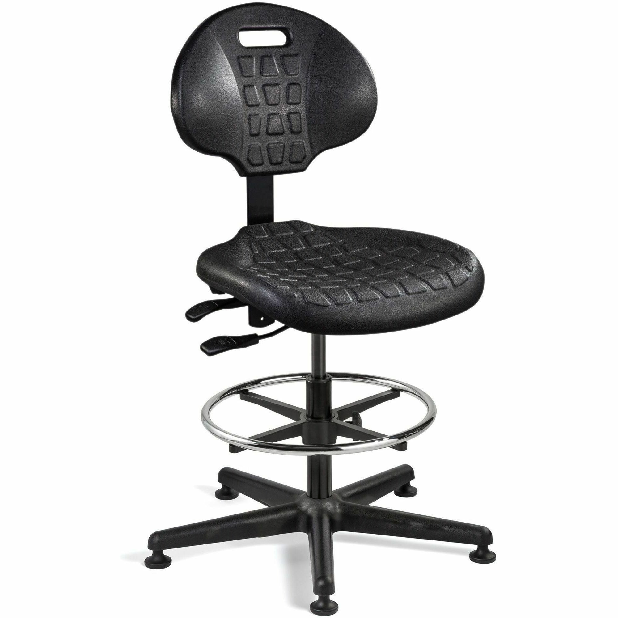 BEVCO Everlast Series Chair, Polyurethane Seat, High Back, 5-Star Nylon Base, Black, 1 Each