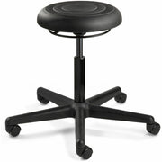 BEVCO Ergolux Stool - Black Seat Color - Memory Foam, Polyurethane Seat Material - 5-star Base - 1 Each